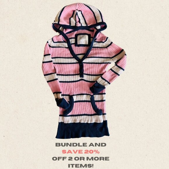 🧥 Justice Hoodie - Pink & Blue with Side Pockets, Size 8 - Picture 1 of 3